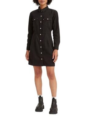 Levi's Black Denim Shirt Dress Jacket